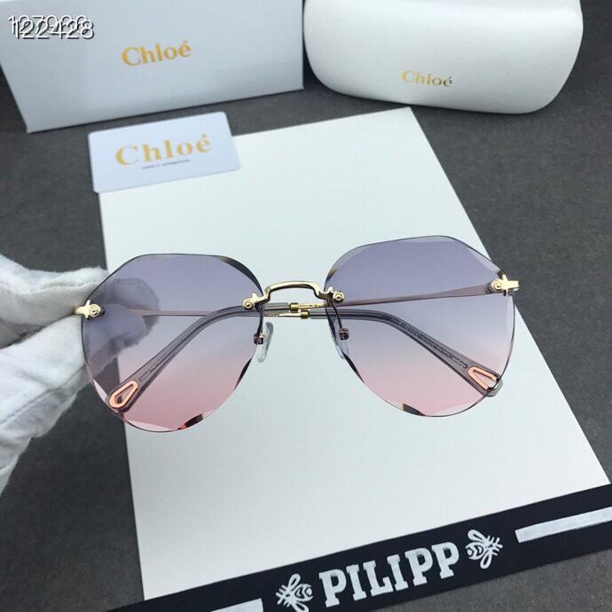 CHLOE克洛伊 2019新款 CE146s 飛行員上半框 時尚爆款墨鏡  lly1117